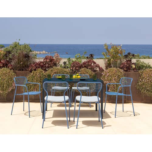 Stapelbarer Sessel Apero metall beige / Stahl - Emu - Turteltaube - gefirnister Stahl