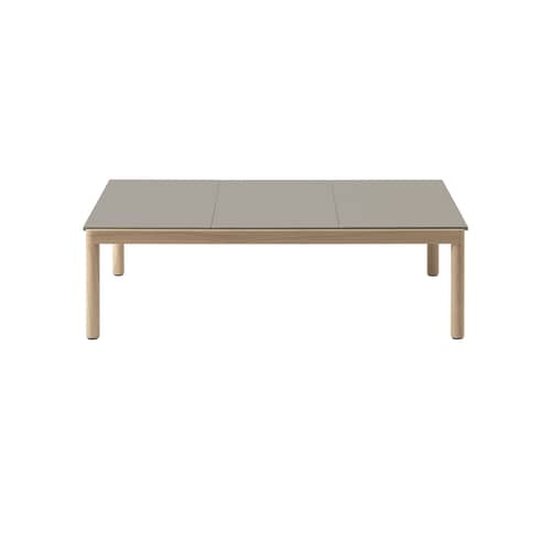 Table basse Couple / 84.5 x 120 x H 35 cm - Plateau grès réversible - Muuto - Taupe / Chêne - Chêne huilé, Grès cérame