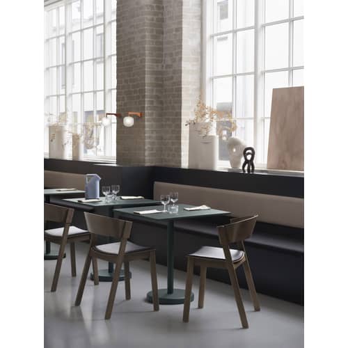 Table carrée Linear Café métal multicolore / 70 x 70 cm - Acier / Modèle d\'exposition - Muuto - Caramel - Acier