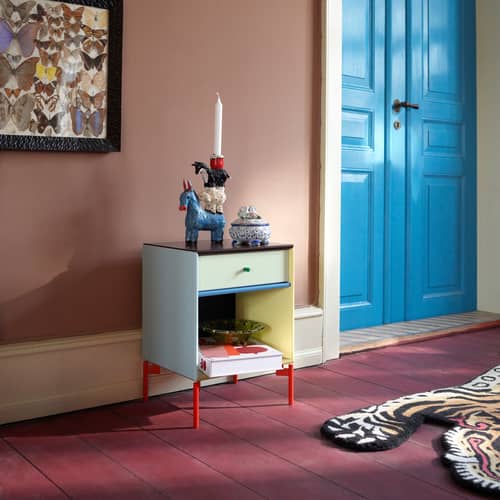 Table de chevet Dream by KIMPOP bois multicolore / Édition Limitée / Seconde vie - MONTANA - Multicolore - Acier laqué, MDF laqué