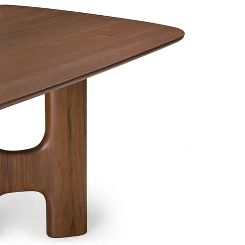 Table rectangulaire Flow bois marron / 220 x 110 cm - 8 personnes - Ethnicraft - Teck marron - Teck massif verni