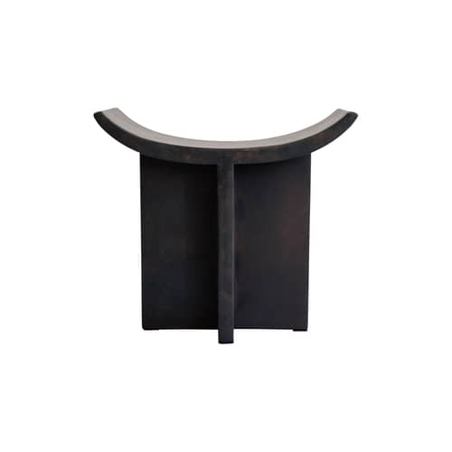 Tabouret Brutus marron / L 60 cm - 101 COPENHAGEN - Café - Béton fibré