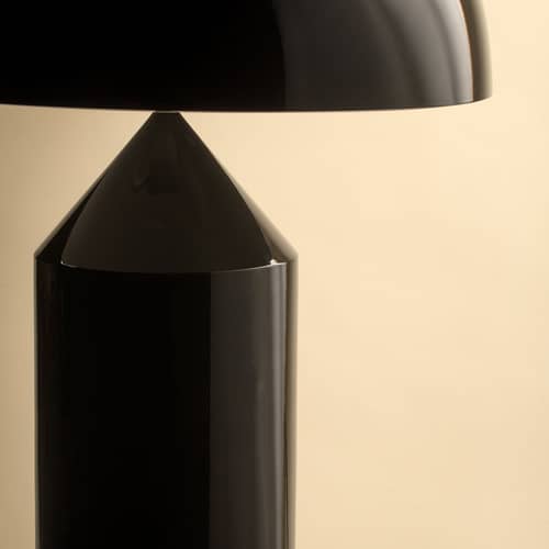 Tischleuchte Atollo Medium metall schwarz Métal / H 50 cm / Vico Magistretti, 1977 - O luce - Schwarz - klarlackbeschichtetes Aluminium