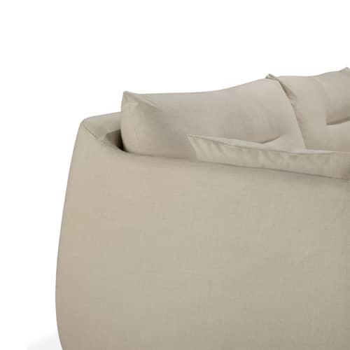 Sofa 2 Sitzer Weave textil weiß / L 200 cm - Ethnicraft - Naturweiß -  Plumes, Furnier, Gewebe