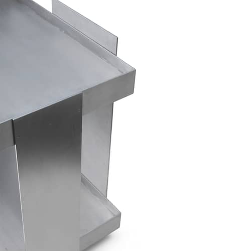 Ablage Lager metall / 60 x 38 x H 70,5 cm - Aluminium - Ferm Living - Aluminium gebürstet - gebürstetes Aluminium