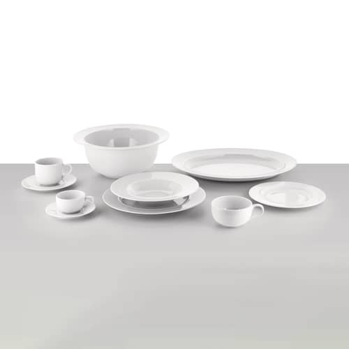 Set 4 assiettes La Bella Tavola Ø 27 cm - céramique / Ettore Sottsass - Alessi - Blanc uni - Porcelaine fine