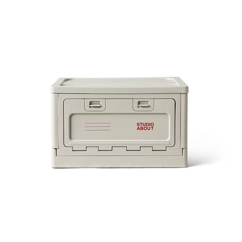 Boîte Box Medium plastique gris / 40 x 29 x H 23,7 cm - Empilable - STUDIO ABOUT - Gris - Polypropylène