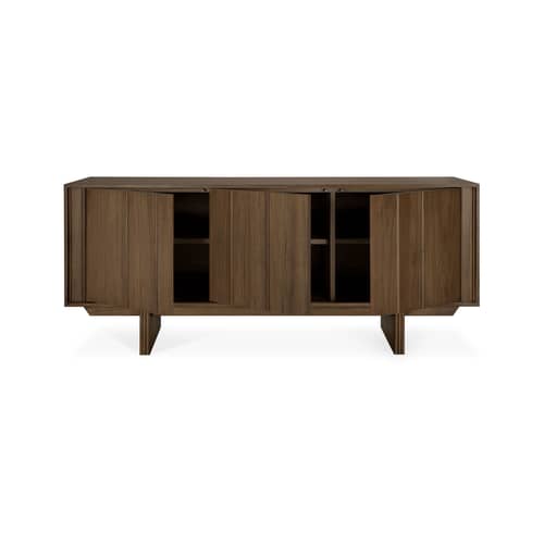 Buffet Pillar bois marron / L 169 x H 70 cm - Ethnicraft - L 169 cm / Teck brun - Teck massif teinté
