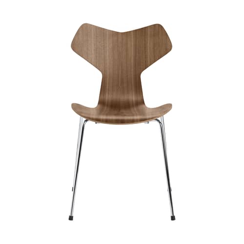 Chaise empilable Grand Prix bois naturel - Fritz Hansen - Noyer naturel - Acier, Noyer
