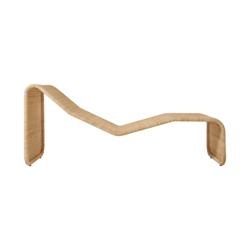 Chaise longue P3S / Rotin tressé main - Réédition 1964 - Gubi - Naturel - Acier galvanisé, Rotin