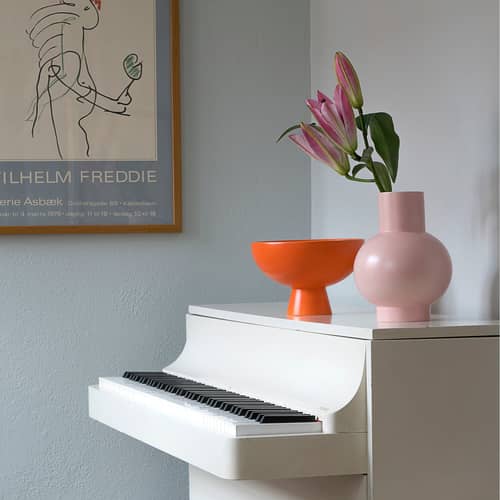 Coupe Strøm Large / Ø 22 cm - Fait main - raawii - Orange Vibrant - Céramique