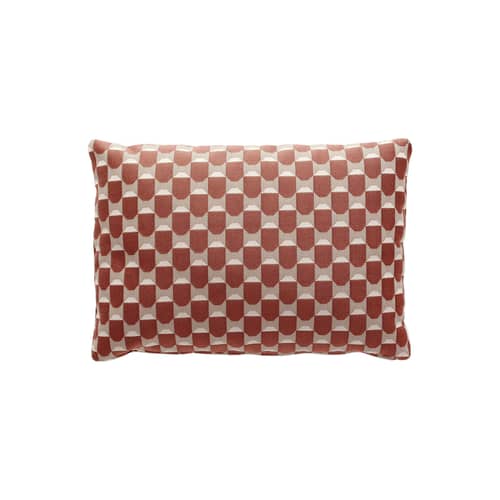 Coussin d\'extérieur Liberty tissu rouge / 45 x 32 cm - Kartell - Rouille (Liberty Obi Check) -  Ouate, Tissu outdoor