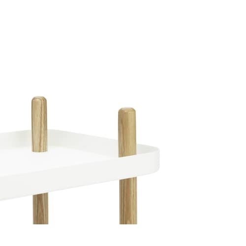 Desserte Block métal blanc / 50 x 35 cm - Normann Copenhagen - Blanc - Acier, Frêne