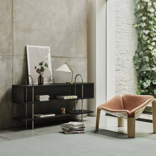 Fauteuil rembourré F300 tissu rose / Pierre Paulin, réédition 1965 - Gubi - Tissu rose / Vert pastel - HiREK, Mousse, Tissu