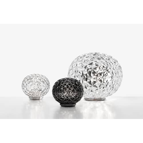 Lampe sans fil rechargeable Mini Planet LED plastique transparent / Ø 16 x H 14 cm / Variateur - Kartell - Cristal - PMMA