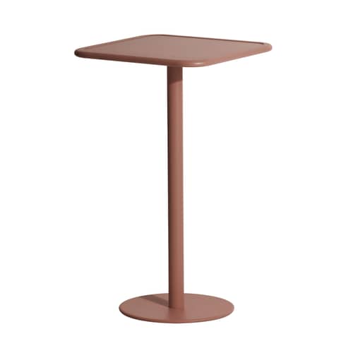 Mange-debout Week-end métal marron / 60 x 60 cm x H 105 cm - Aluminium - Petite Friture - Terracotta - Aluminium