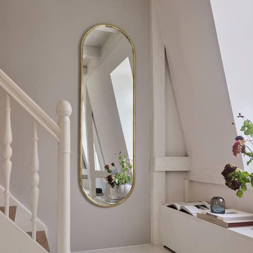 Miroir mural Angui Tall métal or / 50 x 160 cm - AYTM - Or - Acier, Verre