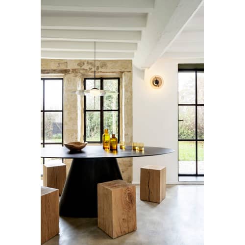 Pendelleuchte Mono L600 metall glas grau schwarz / LED - Ø 60 cm / Drehbar - DCW éditions - Ø 60 cm / Dunkelgrau - Aluminium, Glas