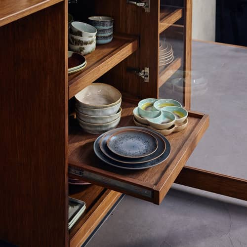 Piatto da dessert 70s ceramics ceramica blu / Set di 2 - Ø 22 cm - HK LIVING - Mineral - Gres smaltato
