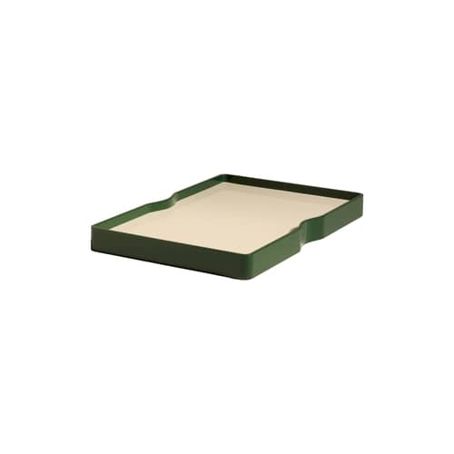 Plateau Vice-Versa  / 48 x 32 cm - Maison Sarah Lavoine - Vert forêt / Ecru - MDF laqué