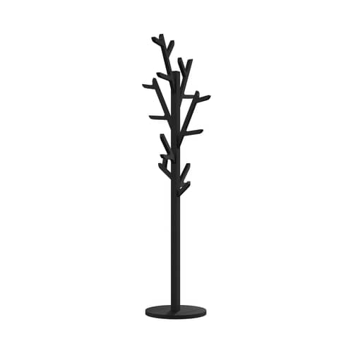 Portemanteau sur pied Ambroise bois noir / H 180 cm - Hartô - Noir - Chêne massif teinté, Multiplis plaqué chêne teinté