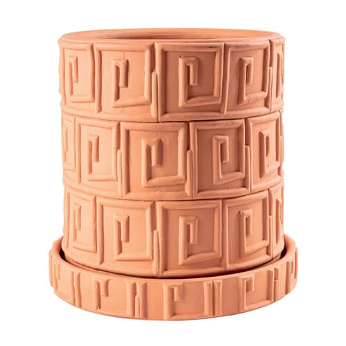 Pot de fleurs Magna Graecia - Greca / Greca - Avec soucoupe / Ø 30 x H 39 cm - Terre cuite - Seletti - Terracotta - Terre cuite