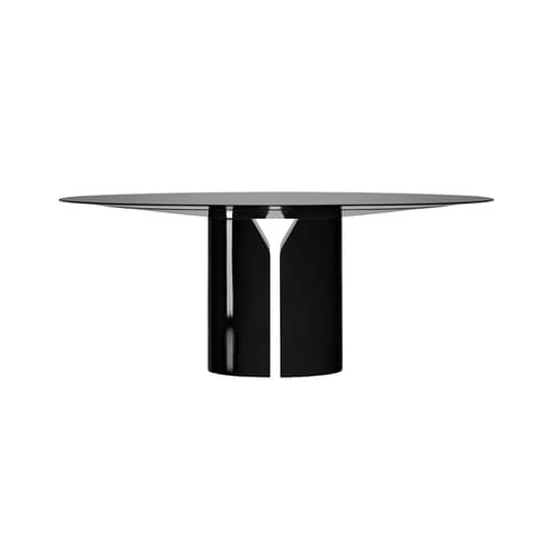 Table ronde NVL bois noir / Ø 150 cm - By Jean Nouvel - MDF Italia - Noir - MDF laqué, Polyuréthane