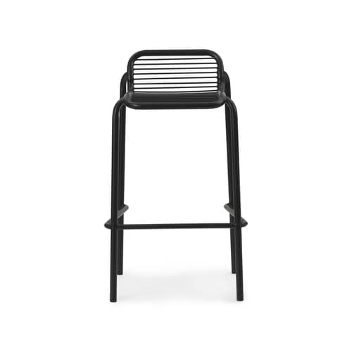 Tabouret de bar Vig métal noir / H 75 cm - Normann Copenhagen - Noir - Acier thermolaqué