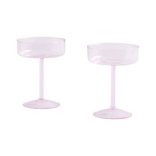 Tint Champagne cup glass pink / Set of 2 - Hay - Pink - Borosilicated glass