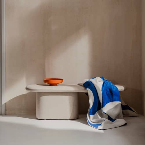 Banc rembourré Rull tissu beige / 130 cm - NOO.MA - Beige (laine) -  Ouate, Aggloméré, Mousse, Tissu