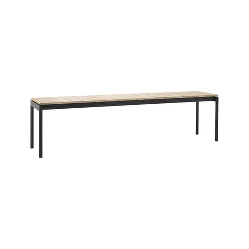 Banc Ville AV28 bois naturel / L 180 cm - &tradition - Noir chaud / Teck - Acier, Teck