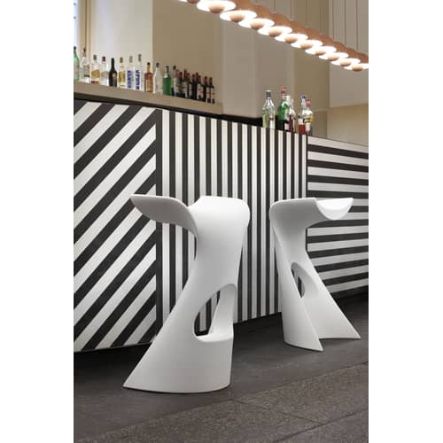 Koncord Bar stool plastic material grey H 73 cm - Plastic - Slide - Grey - Recyclable polyethylene