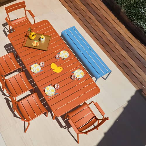Bench Luxembourg Fermob 3/4-seater / L 145 cm - Aluminium - Orange