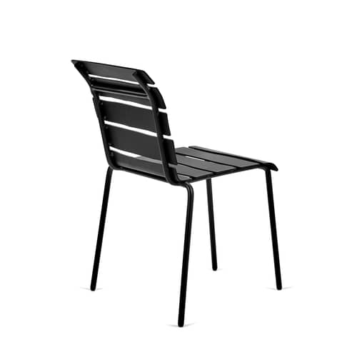 Chaise empilable Aligned métal noir / By Maarten Baas - Aluminium - valerie objects - Noir - Aluminium thermolaqué