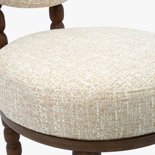 Chaise rembourrée Bold tissu beige - NV GALLERY - Beige / Bois foncé - Chêne massif teinté, Mousse haute densité, Tissu Tweed