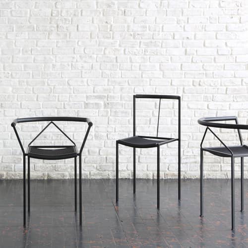 Chaise Sedia métal noir / Maurizio Peregalli, 1984 - Zeus - Noir - Acier, Caoutchouc