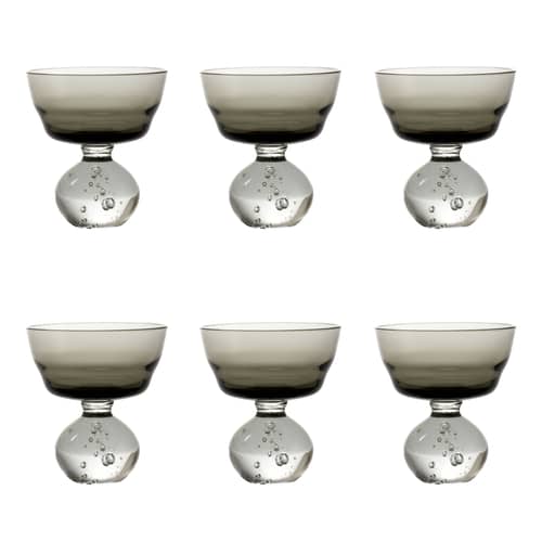 Coppa da champagne Eternal Snow M vetro grigio / Set di 6 - Ø 9,2 x H 10 cm - Serax - Grigio - vetro soffiato