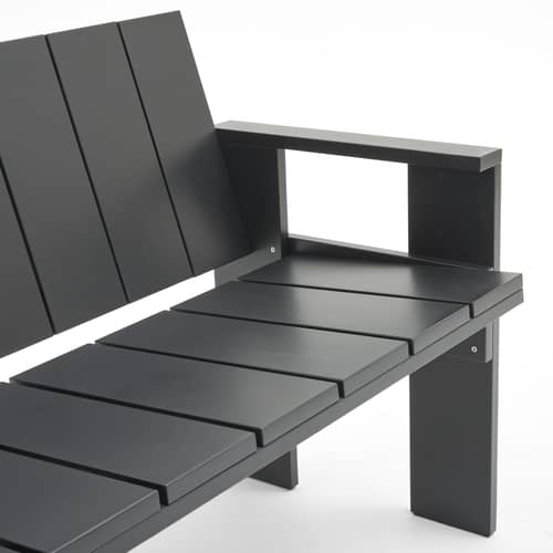 Gartensofa 2-Sitzer Crate Lounge Outdoor holz schwarz / Gerrit Rietveld (1934 - L 134,5 cm - Hay - Schwarz - Lackierte Massivkiefer