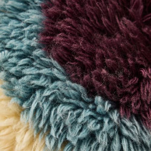 Cuscino Fluffy tessuto multicolore / Ø 40 cm - HK LIVING - Occhio al bersaglio - Espanso, Lana