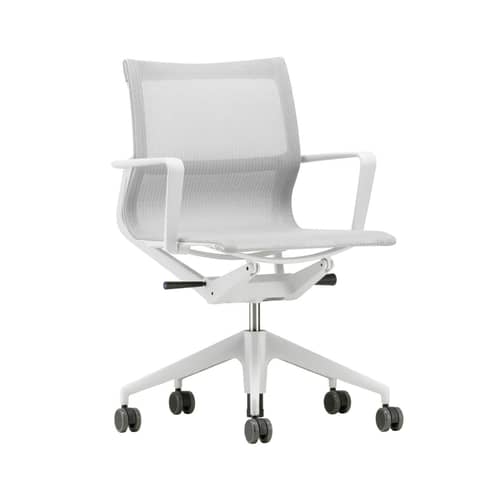 Fauteuil à roulettes Physix tissu gris argent / Tissu résille - Vitra - Argent (tissu TrioKnit) / Structure gris clair - Aluminium, Polyamide, Tissu résille