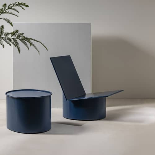 Fauteuil bas Valérie métal bleu - Serax - Bleu - Acier laqué