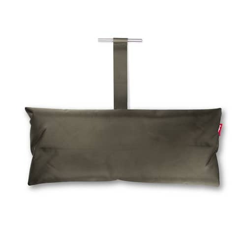 Hamac avec support Headdemock Deluxe gris / Polyester - Avec coussin & housse - Fatboy - Taupe - Acier, Mousse, Tissu polyester