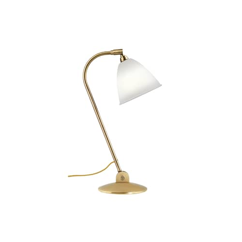 Lampe de table Bestlite BL2 métal céramique blanc or / Réédition 1930 - Gubi - Porcelaine blanche / Pied laiton - Laiton, Porcelaine