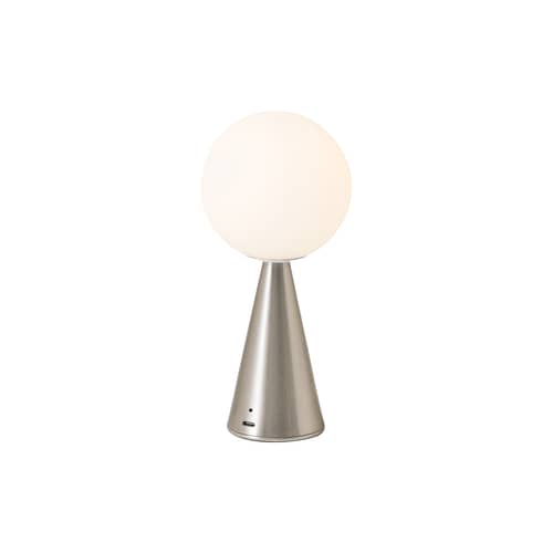 Lampe sans fil rechargeable Bilia Mini LED / H 26 cm - Gio Ponti, 1932 - Fontana Arte - Nickel - Métal, Verre soufflé