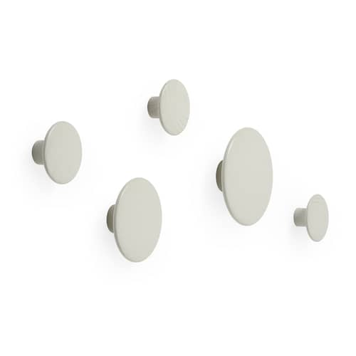 Patère The Dots Wood Small / Bois - Ø 9 cm - Muuto - Blanc cassé - Frêne teinté