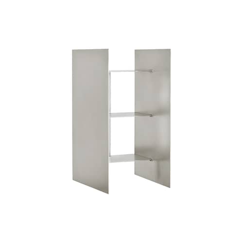 Portaoggetti da parete Sheet Cabinet metallo / 2 porte - L 59,6 x A 59,6 x P 16 cm - Frama  - Acciaio spazzolato - Acciaio inossidabile satinato