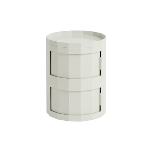 Rangement Facet Low / H 49 cm - 2 portes / Avec roulettes - Hay - Gris Misty - ABS recyclé