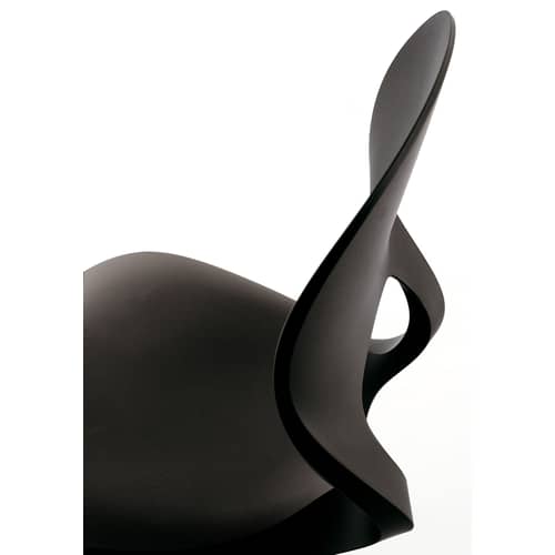 Pikaia Stacking chair plastic material black Plastic & metal legs - Kristalia - Black - Polyurethane, Varnished steel