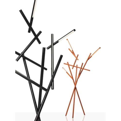 Stehleuchte Tuareg metall orange LED / H 210 cm - Foscarini - Orange - klarlackbeschichtetes Aluminium, Polykarbonat