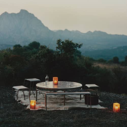 Patio Lames Stool metal / Lattes - Tolix - Varnished raw steel - Raw stainless steel with clear protective finish